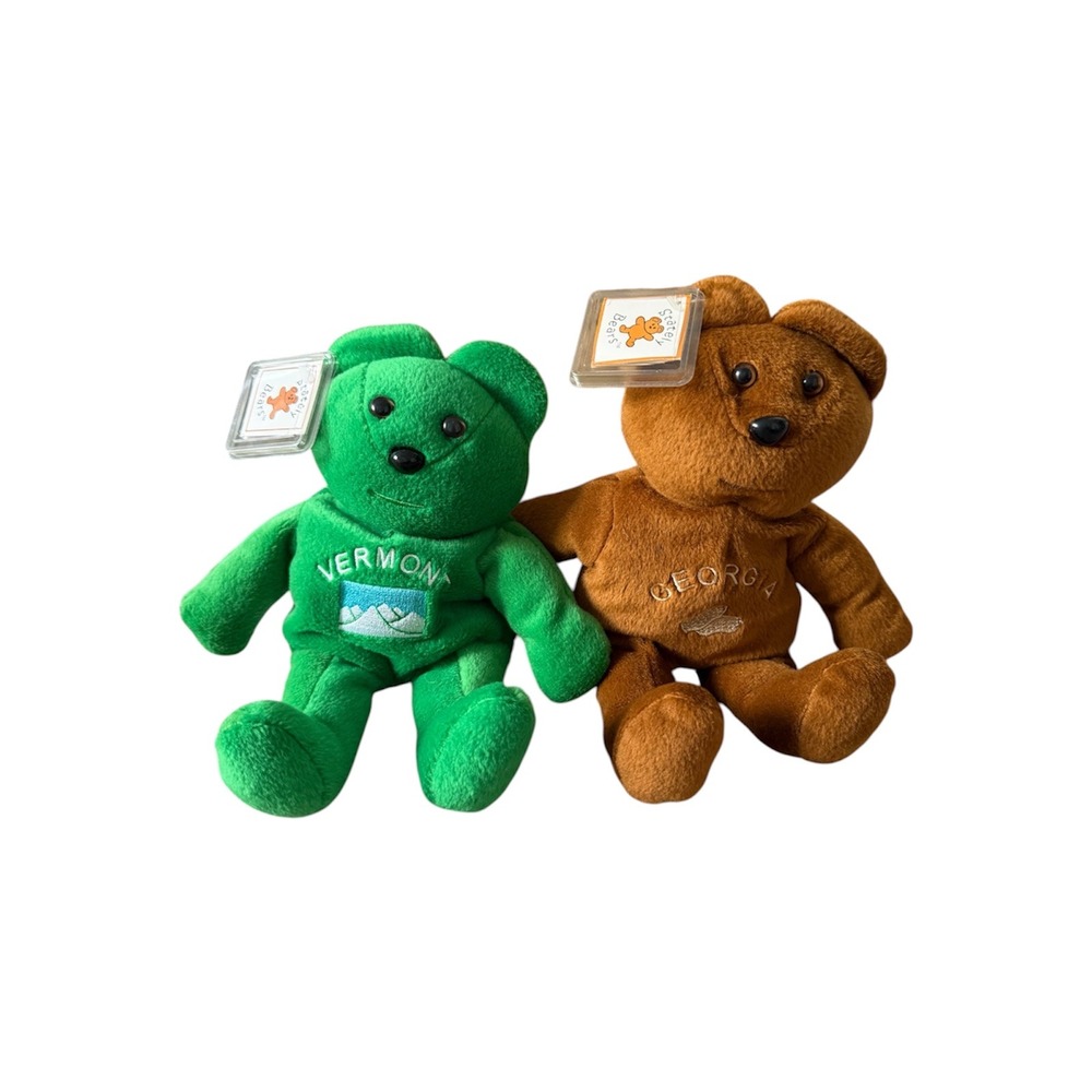 Vintage Stately Bears Lot Slopes Vermont Goober Georgia Plush‎ 50 States w/ Tags